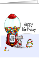 Humorous Happy 8th Birthday - Eighth Birthday - Gumball Maching card