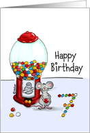 Humorous Happy 7th Birthday -Seventh Birthday - Gumball Maching card