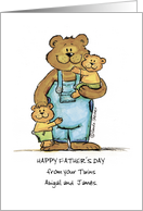 Personalize with your Kids Names - Happy Father’s Day from Twins card