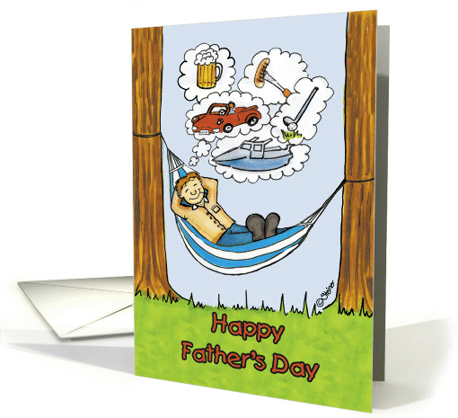 Humorous Father's Day Card - Relaxed Dad in Hammock card (929727)