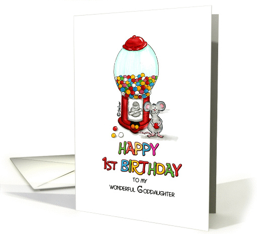 Happy Birthday 1st Birthday Goddaughter - First Birthday card (930850)