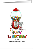 Happy Birthday 1st Birthday Goddaughter - First Birthday card