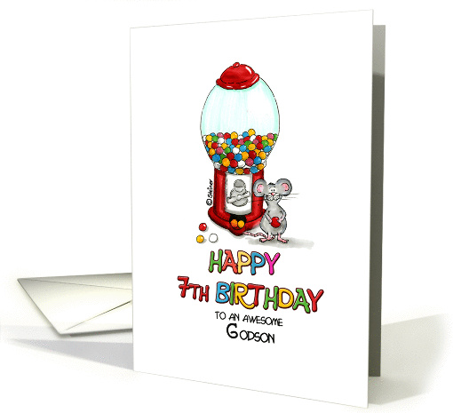 Happy Birthday 7th Birthday Godson - Seventh Birthday, 7 card (930903)