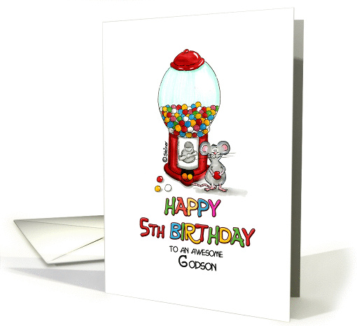 Happy Birthday 5th Birthday Godson - Fifth Birthday, 5 card (930905)