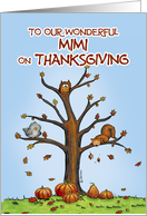 Happy Thanksgiving Mimi - Autumn Tree with Pumpkins card