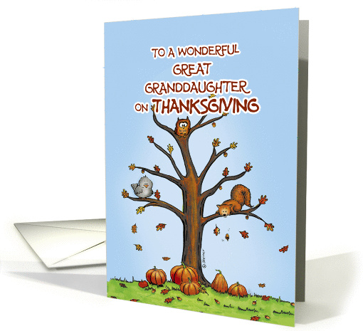 Happy Thanksgiving Great Granddaughter - Autumn Tree with... (931507)