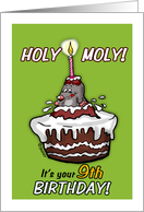 Humorous - your 9th Birthday -Holy Moly- ninth card
