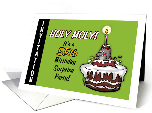 Humorous - 55th Birthday Invitation -Surprise Party - fifty-fifth card