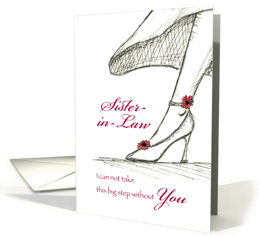 Sister-in-Law - Be my Bridesmaid - Sketch of a High Heel card (932995)