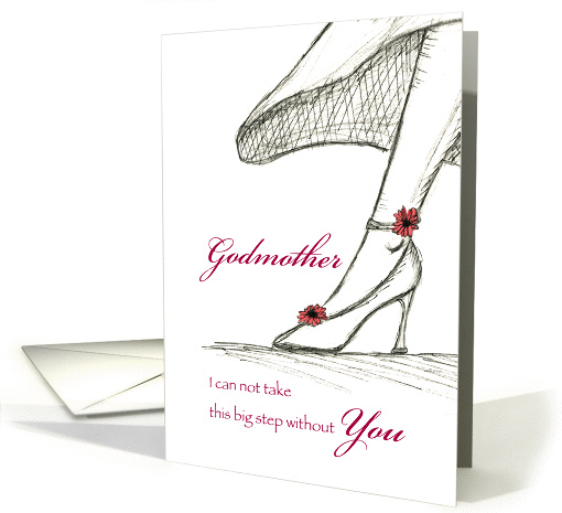 Godmother - Be my Bridesmaid - Sketch of a High Heel card (932996)