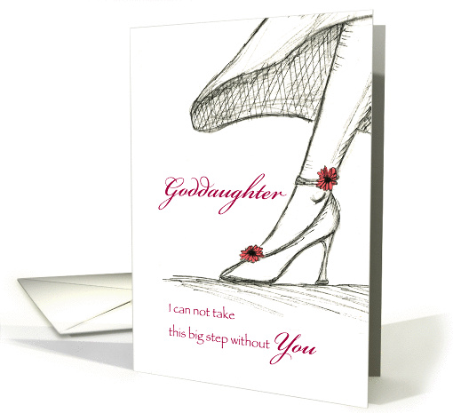 Goddaughter - Be my Bridesmaid - Sketch of a High Heel card (932997)