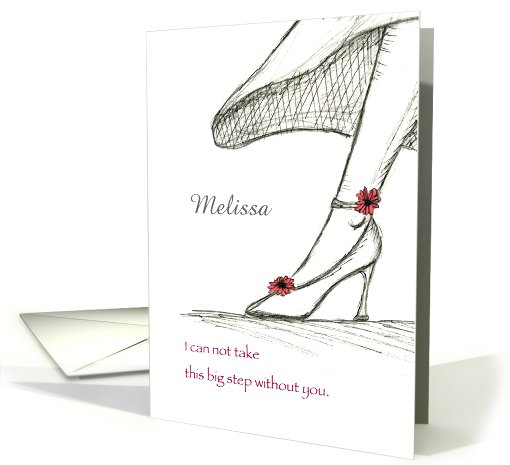 Personalize - Be my Maid of Honor - Sketch of a High Heel card