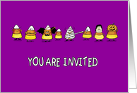 Humorous Halloween - Invitation - Candy Cone Parade card