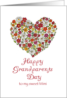 Happy Grandparents Day - to my sweet Mimi - Flower Heart card