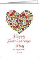 Happy Grandparents Day - to my sweet Nana - Flower Heart card