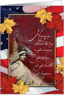 Military Thanksgiving - Support Our Troops - Statue of Liberty card