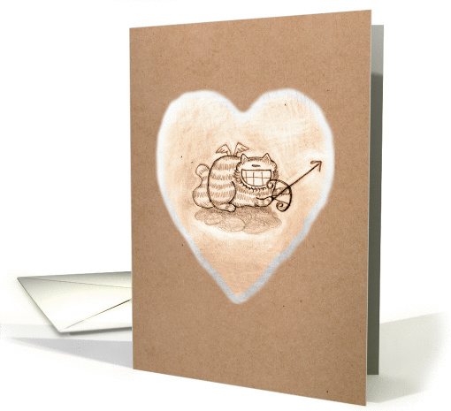 Love Cat - Kraft Look Valentine card (912840)