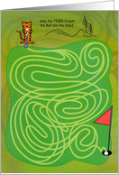 Tiger Golf Maze - Birthday Card