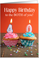 Happy 40th Birthday, for a couple, Cupcakes with Candles card