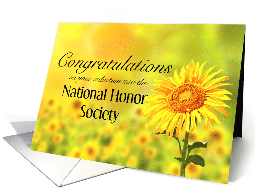 Congratulations, Induction into Nation Honor Society, Sunflower card