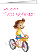 Congratulations little girl riding two wheels card