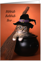 Bibbidi-Bobbidi-Boo Witchy Kitten Baby Shower card