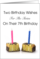 Two Birthday Wishes for Twins Turning 7 card
