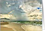 Rainbow Blue Green Florida Beach Sunset card
