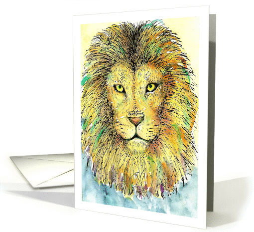 Any Occasion Colorful Lion Portrait card (1304184)