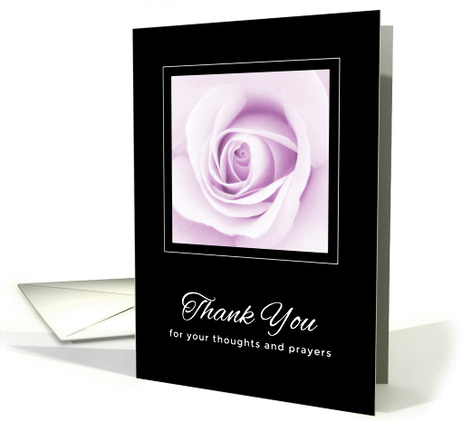 Purple rose thank you for your thoughts and prayers sympathy card