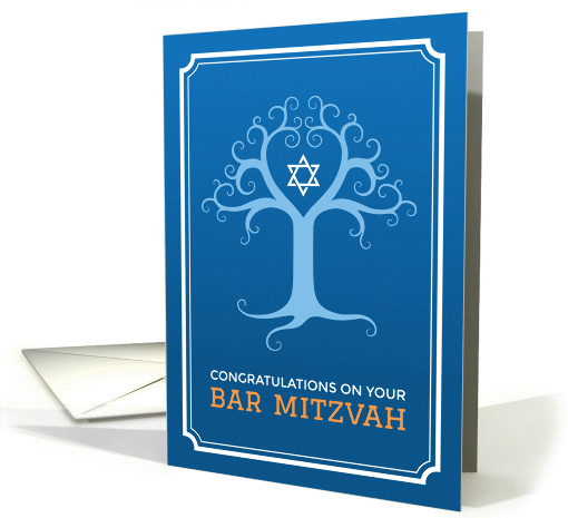 Congratulations on your bar mitzvah with tree of life card (1451890)