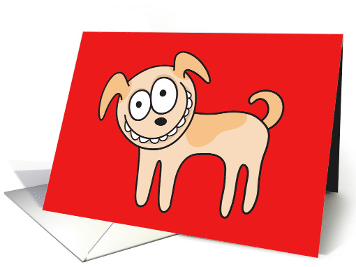 Blank note card for kids with cute and crazy looking dog card