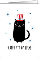 Cat wearing a patriotic hat, Happy 4th of July card