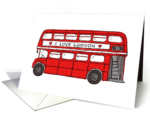 Red double decker bus any occasion card (1606780)