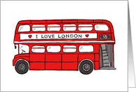 Red double decker bus any occasion card