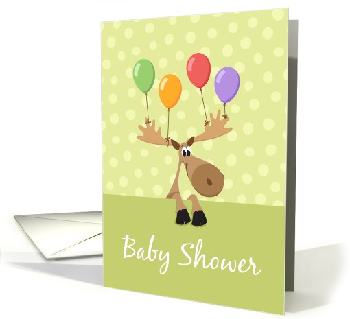 Baby Shower Invitation, Cute cartoon moose card (654011)