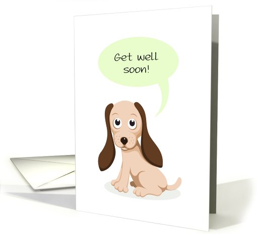 Get well soon - Cute puppy dog cartoon card (674805)