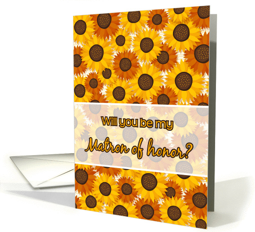 Matron of honor Invitation, with sunflowers card (686543)