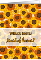 Maid of honor invitation, with sunflowers card