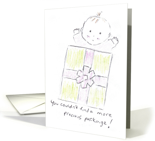 Baby girl jumping out of gift box card (855756)