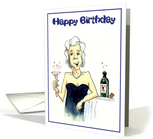 Happy Birthday - enjoy your glass of bubbly! card (655814)