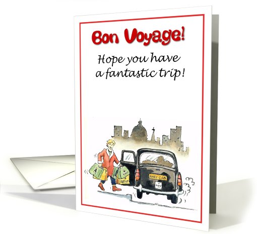 Bon Voyage - lady with lots of bags card (655827)