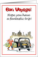Bon Voyage - lady with lots of bags card