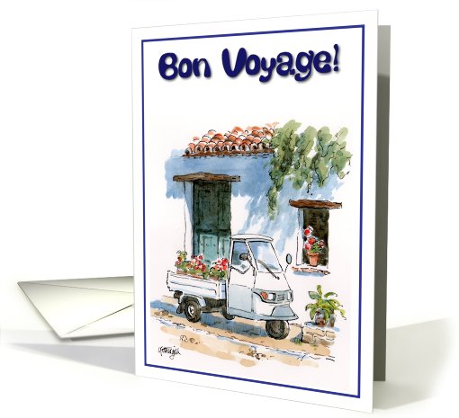 Bon Voyage - flower van pick up truck card (659681)
