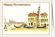 Happy Anniversary - greeting card with Venice scene card