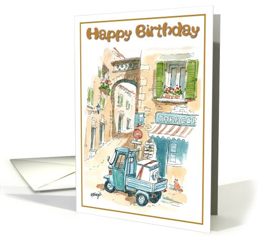 Happy Birthday - pick up truck outside Tobacco shop card (661519)