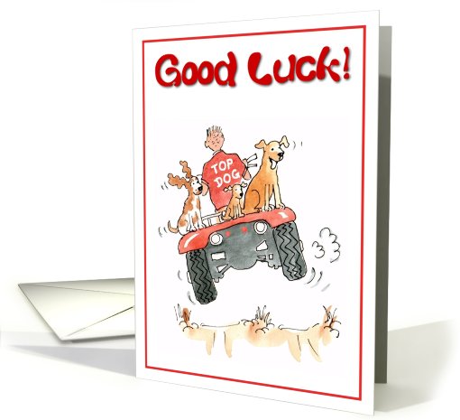 Good luck - boy and his dogs card (661556)