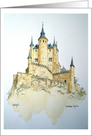 Watercolor Painting of Alcazar Castle, Spain card