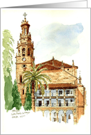Watercolor painting of Ronda, Spain. card