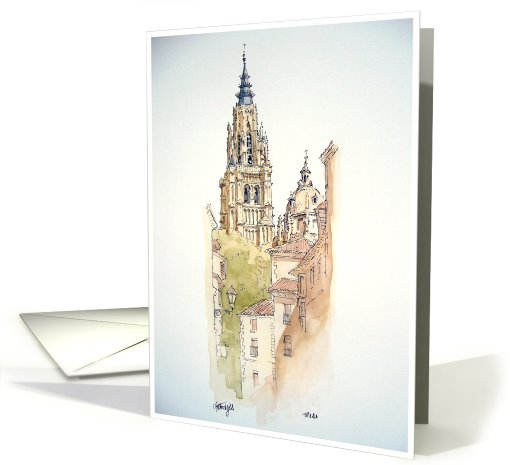 Segovia, Spain - watercolor painting card (663667)